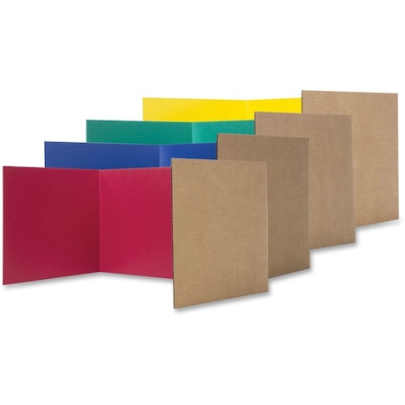 Flipside Study Carrel Color Corrugated, 12"x48', 24/PK, Ast FLP60045